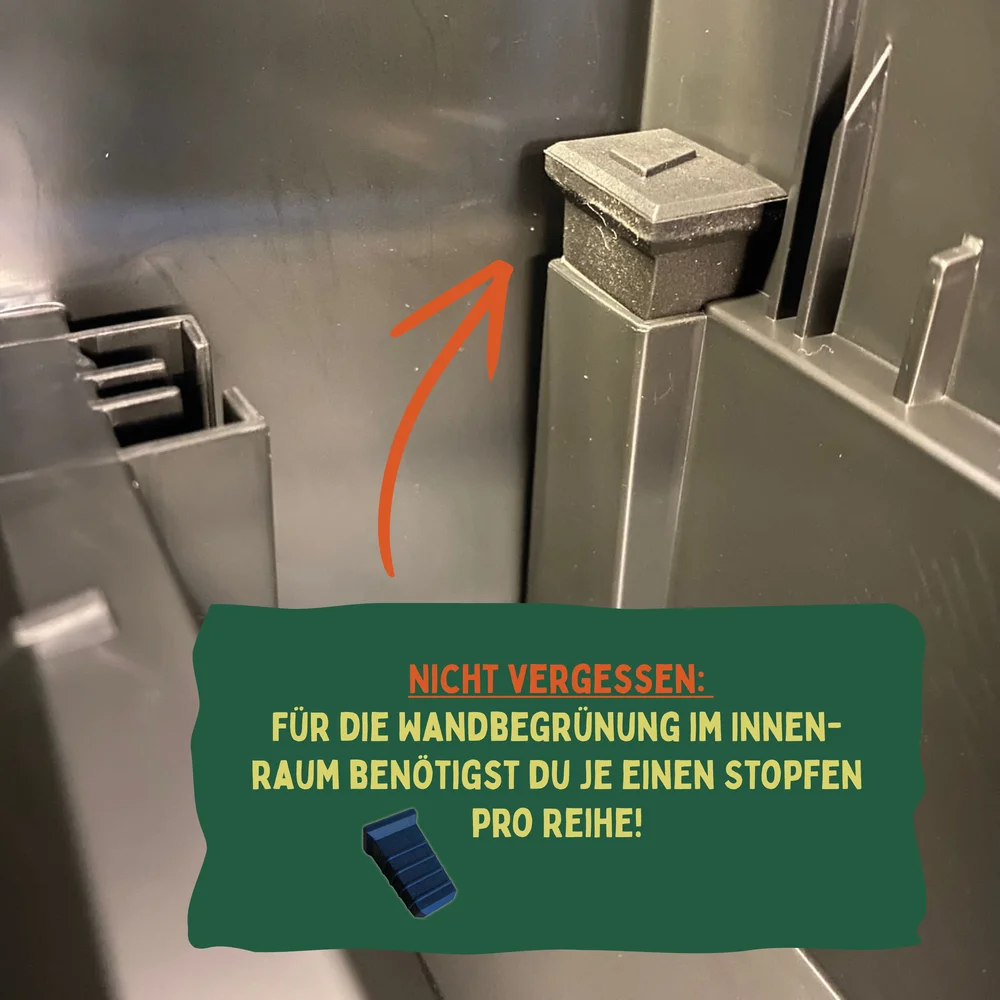 Das Bild zegt den Abfluss der PlantBox Wandbegrünung