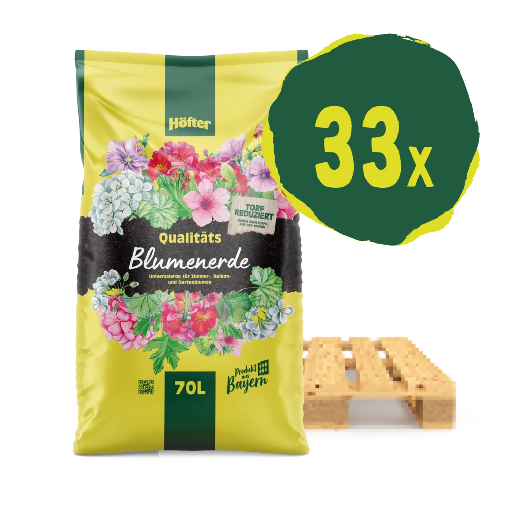 33 Sack Blumenerde 70l auf Palette