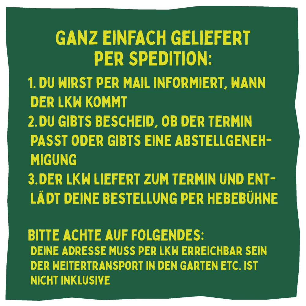 Eine Anleitung für den Versand per Spedition